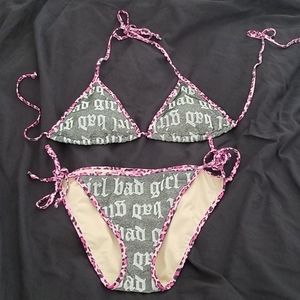 Bad Girl Metallic Triangle Bikini Set